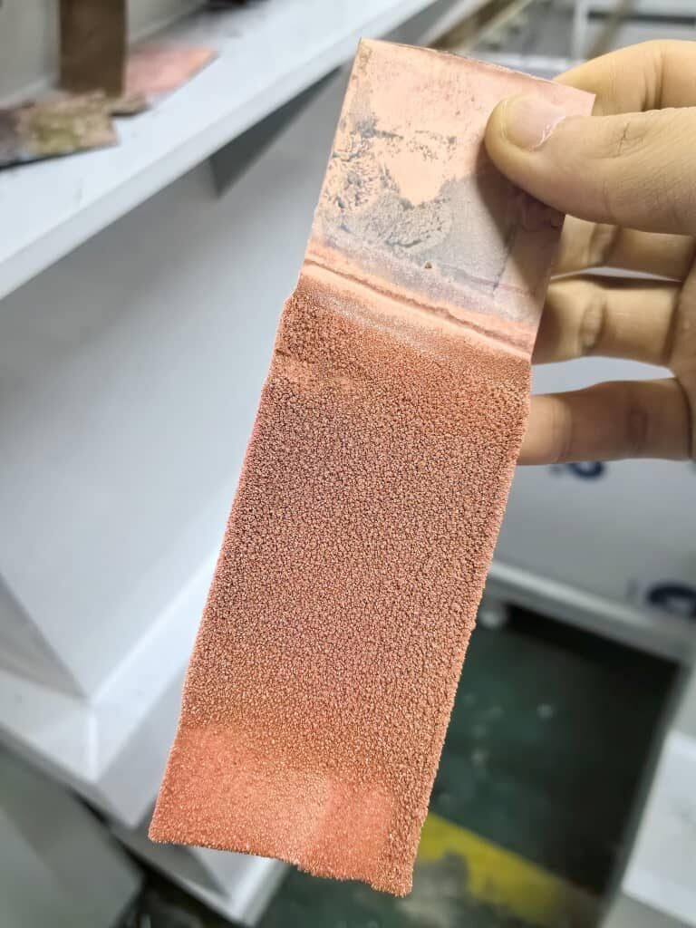 Freshly stripped copper cathode starter sheet